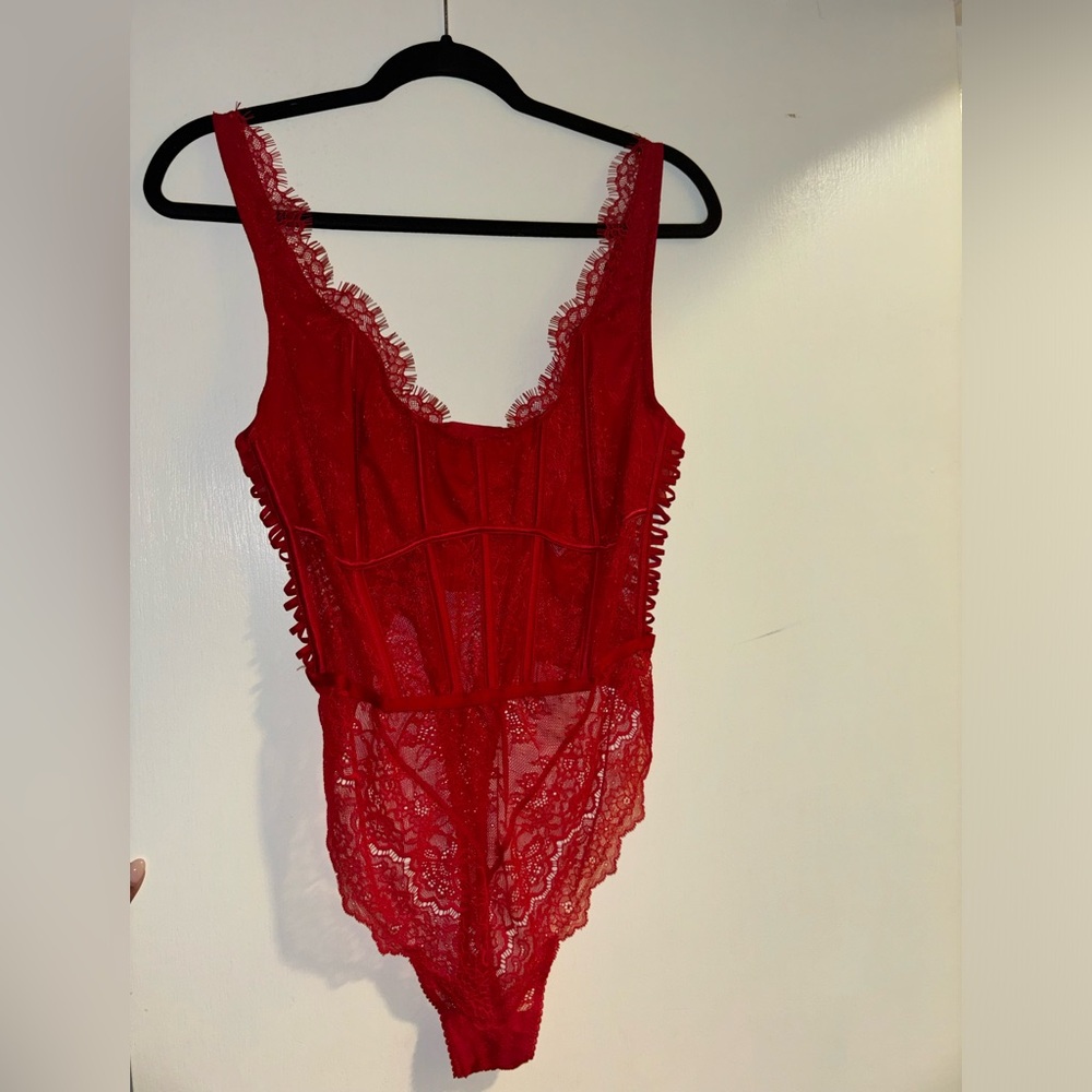 Dream Angel Wicked Corset Teddy-Red